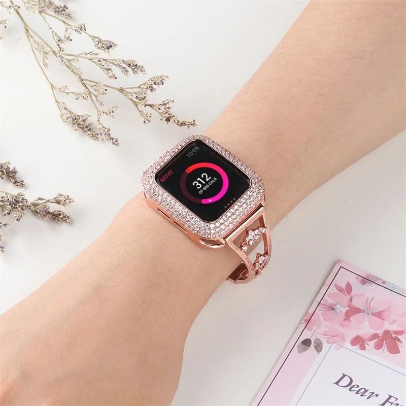 KALEBOL For Apple Watch Series 11 10 42mm / 9 8 7 41mm / SE3 SE2 SE 6 5 4 40mm / 3 2 1 38mm Metal Watch Strap - Rose Gold