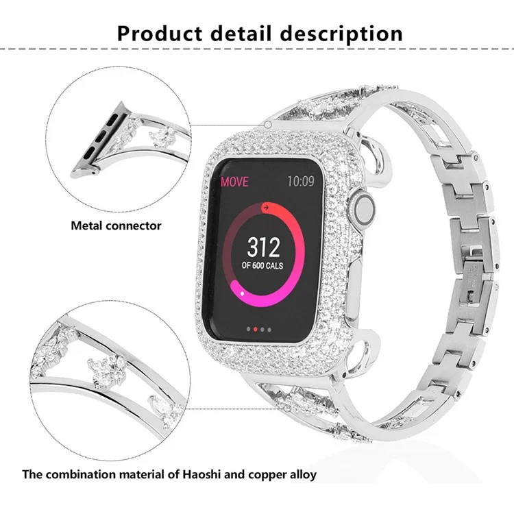 KALEBOL Para Apple Watch 10 46mm / Ultra 2 / Ultra 49mm / 9 8 7 45mm / SE (2023) SE (2022) SE 6 5 4 44mm / 3 2 1 42mm Bracelete de Relógio de Cobre - Preto