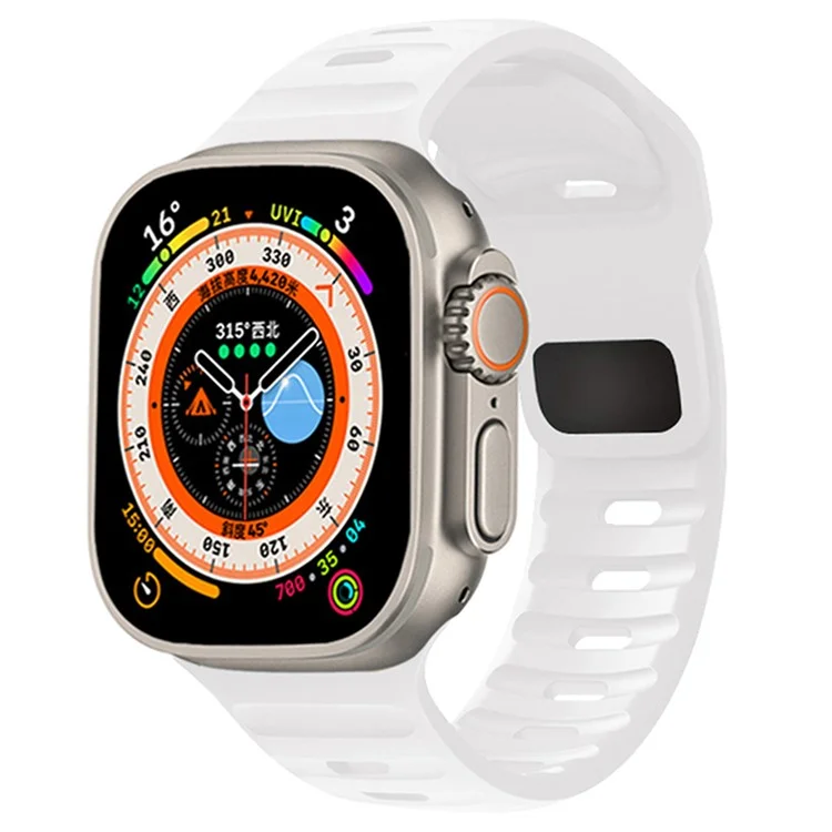 KALEBOL For Apple Watch 10 46mm / Ultra 2 / Ultra 49mm / 9 8 7 45mm / SE (2023) SE (2022) SE 6 5 4 44mm / 3 2 1 42mm Silicone Watch Band - White
