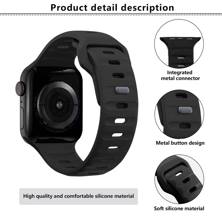 KALEBOL For Apple Watch 10 46mm / Ultra 2 / Ultra 49mm / 9 8 7 45mm / SE (2023) SE (2022) SE 6 5 4 44mm / 3 2 1 42mm Silicone Watch Band - White