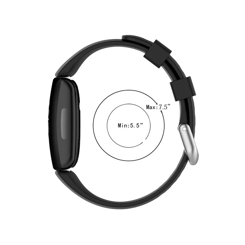 Für Fitbit Inspire 2 TPE Smartwatch-Ersatzarmband [Größe: S] - Schwarz