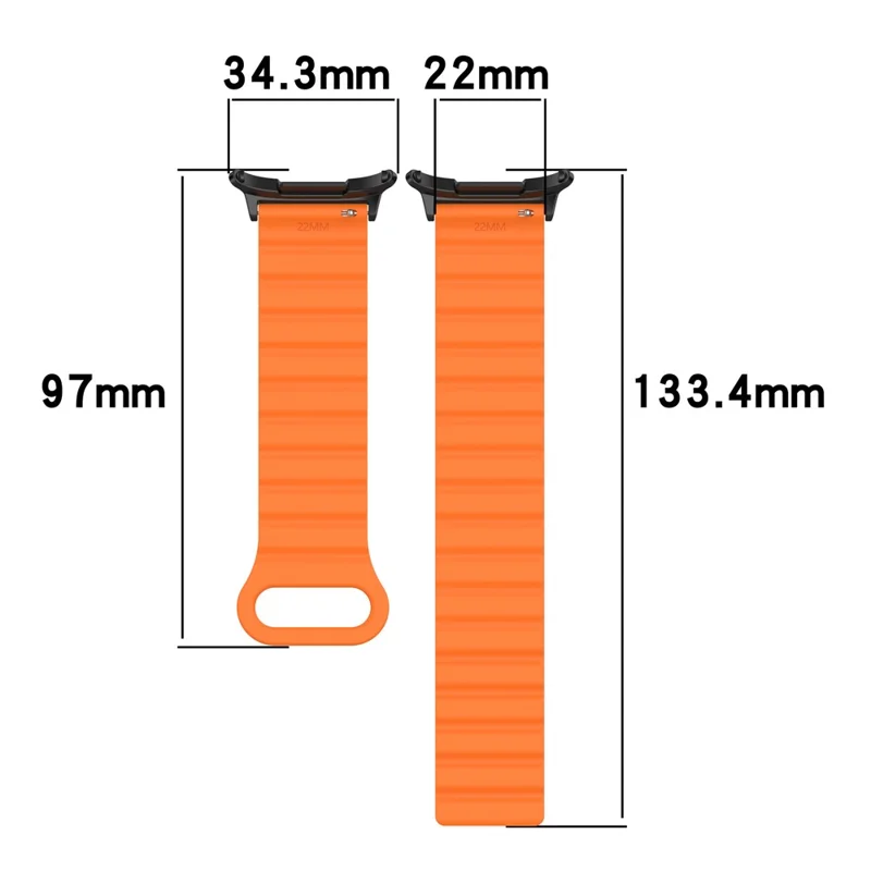 For Samsung Galaxy Watch Ultra 47mm Magnetic Silicone Watch Band Replacement Strap - Dark Blue+Black