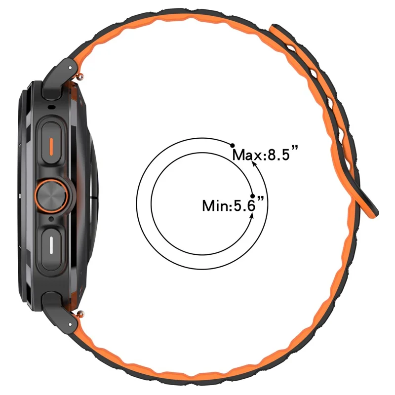 For Samsung Galaxy Watch Ultra 47mm Magnetic Silicone Watch Band Replacement Strap - Dark Blue+Black