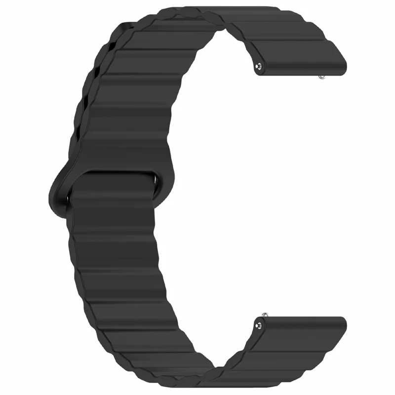 حزام ساعة من السيليكون المغناطيسي لجهاز Garmin vivoactive 5، حزام بديل قابل للتعديل بعرض 20 مم - أسود