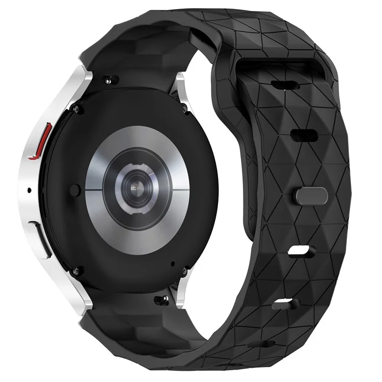 Pour Samsung Galaxy Watch FE / 7 / 6 / 5 / 4 Bracelet de Montre Motif Football Remplacement Bracelet Silicone - Noir