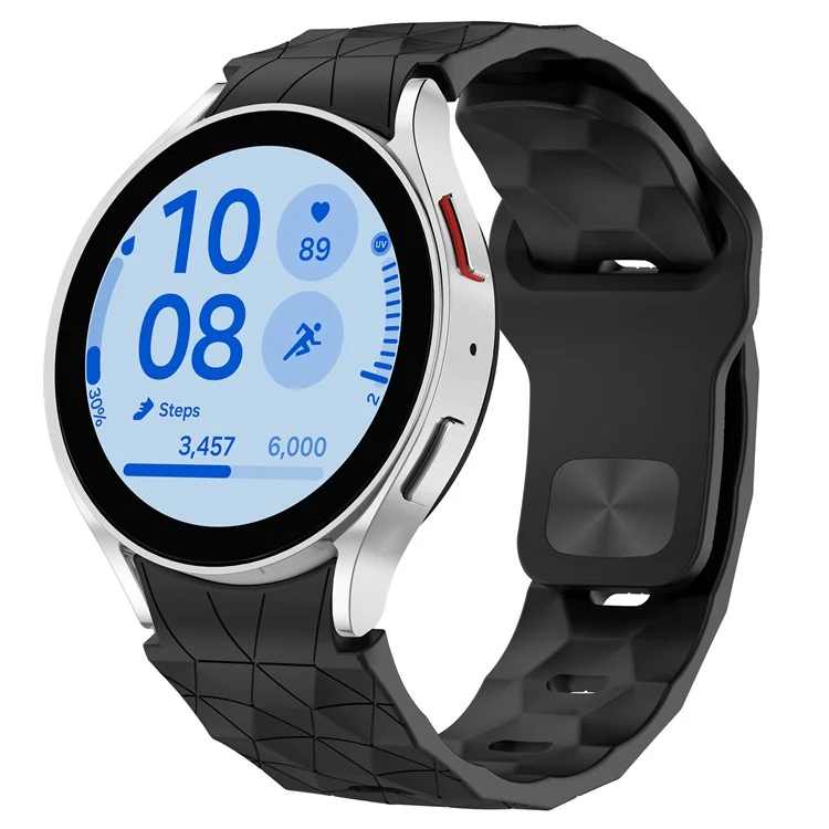 Pour Samsung Galaxy Watch FE / 7 / 6 / 5 / 4 Bracelet de Montre Motif Football Remplacement Bracelet Silicone - Noir