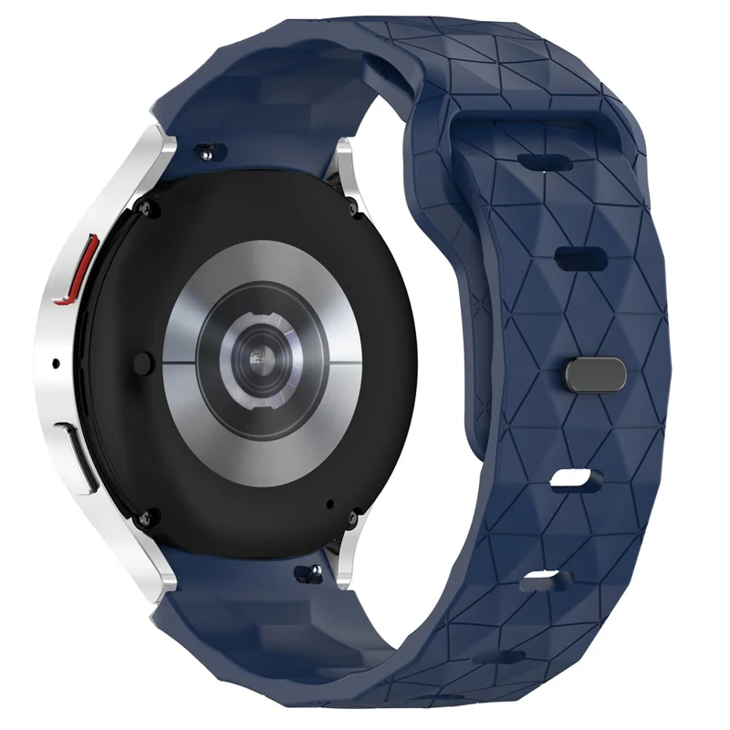 For Samsung Galaxy Watch FE / 7 / 6 / 5 / 4 Watch Band Football Pattern Replacement Silicone Strap - Midnight Blue