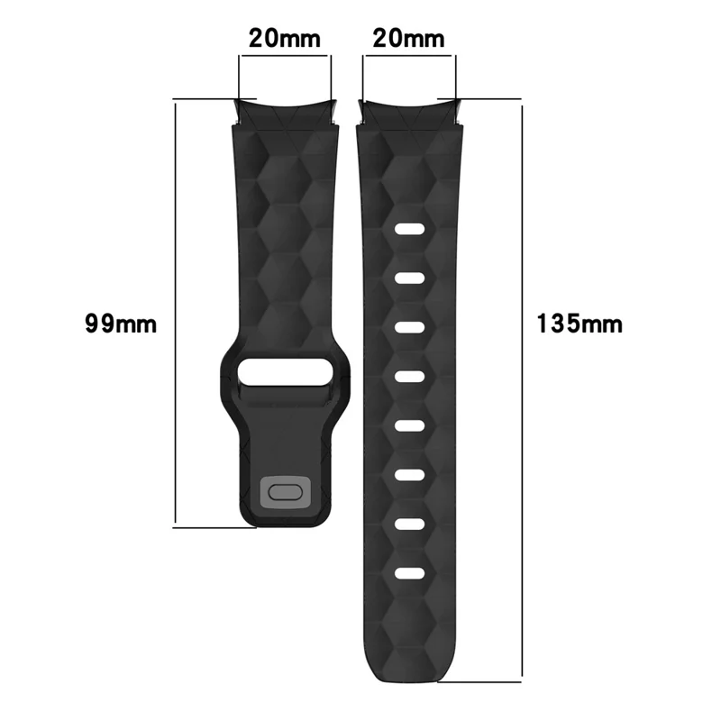 For Samsung Galaxy Watch FE / 7 / 6 / 5 / 4 Watch Band Football Pattern Replacement Silicone Strap - Midnight Blue