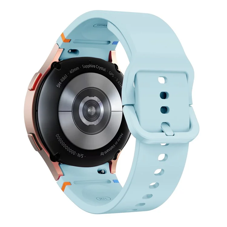 Per Samsung Galaxy Watch FE / 7 / 6 / 5 / 4 Stitching Line Decor Watch Band Replacement Silicone Strap - Baby Blue