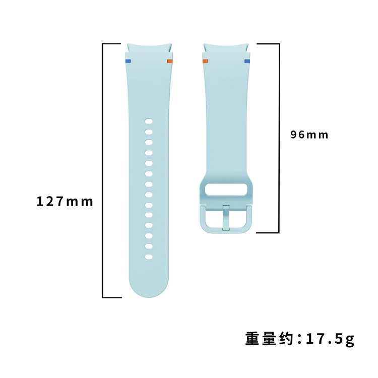 Per Samsung Galaxy Watch FE / 7 / 6 / 5 / 4 Stitching Line Decor Watch Band Replacement Silicone Strap - Baby Blue