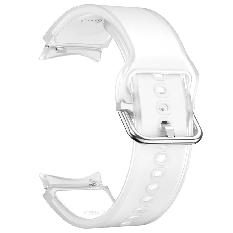 Para Samsung Galaxy Watch FE / 7 / 6 / 5 / 4 Transparent Design Watch Band Adjustable Silicone Strap - Transparent White