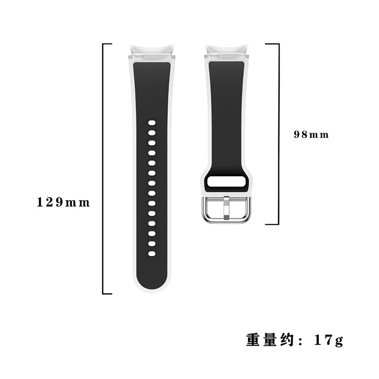 Para Samsung Galaxy Watch FE / 7 / 6 / 5 / 4 Transparent Design Watch Band Adjustable Silicone Strap - Transparent White