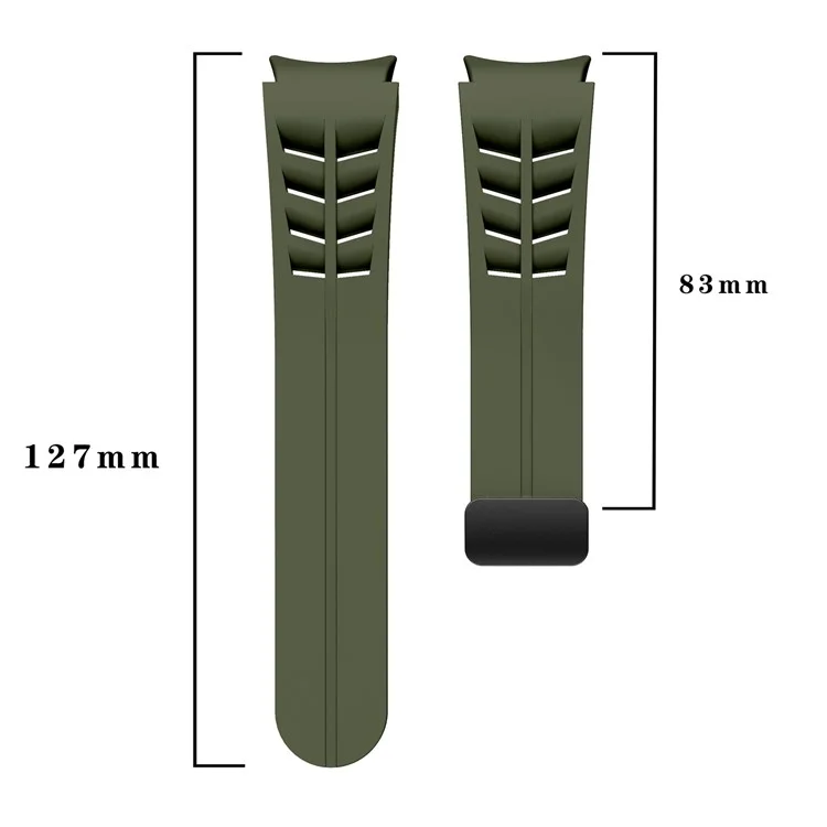 For Samsung Galaxy Watch FE / 7 / 6 / 5 / 4 Watch Band Stylish Silicone Strap with Magnetic Folding Buckle - Army Green