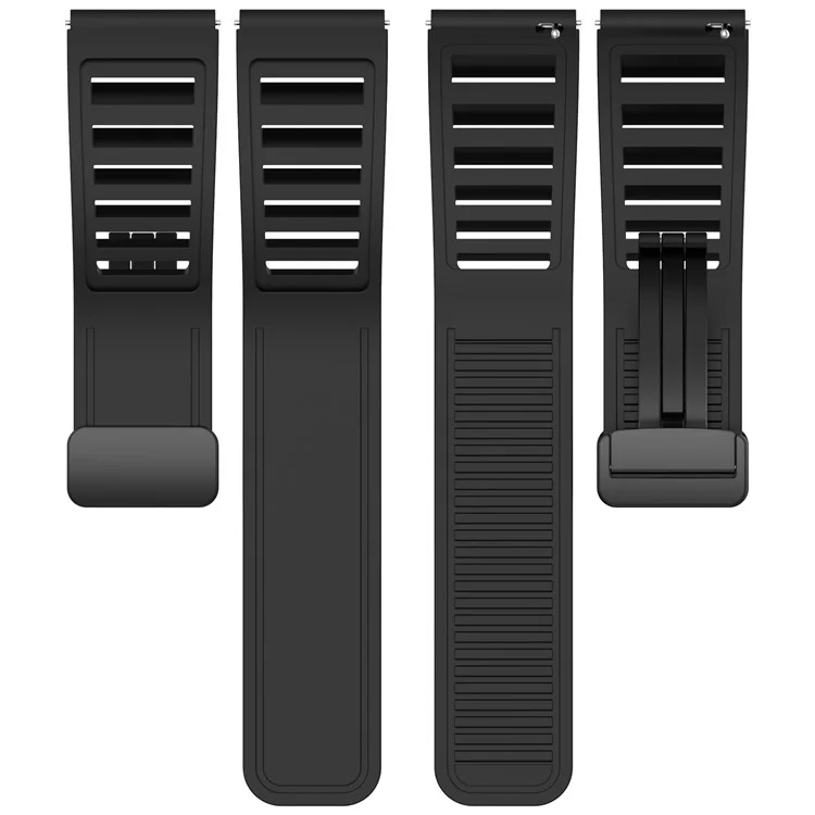 For Huawei Watch 4 / Watch 4 Pro / Watch GT 4 46mm Magnetic Watch Band 22mm Width Silicone Strap Quick Release - Black
