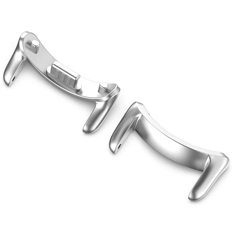 1 Pair for Xiaomi Smart Band 9 / 9 NFC / 8 / 8 NFC Watch Strap Connector 14mm Stainless Steel Adapter - Silver