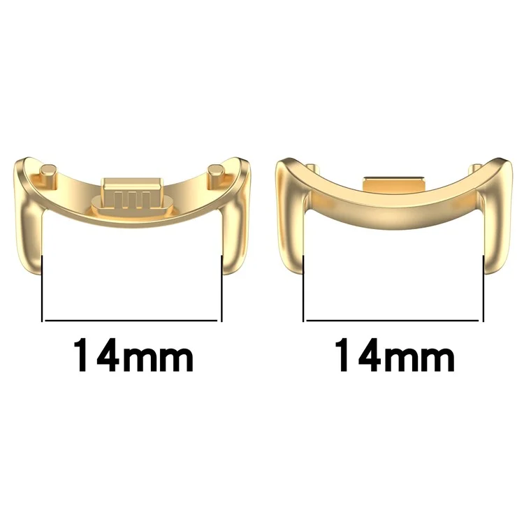 1 Pair for Xiaomi Smart Band 9 / 9 NFC / 8 / 8 NFC Watch Strap Connector 14mm Stainless Steel Adapter - Silver