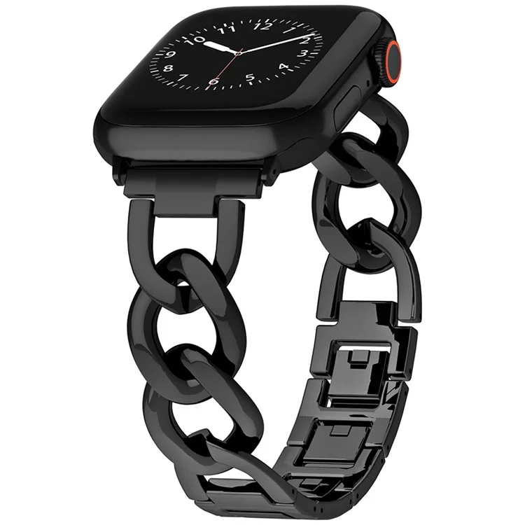 Für Apple Watch 10 46mm / Ultra 2 / Ultra 49mm / 9 8 7 45mm / SE (2023) SE (2022) SE 6 5 4 44mm / 3 2 1 42mm Metallkette Smartwatch-Band - Schwarz