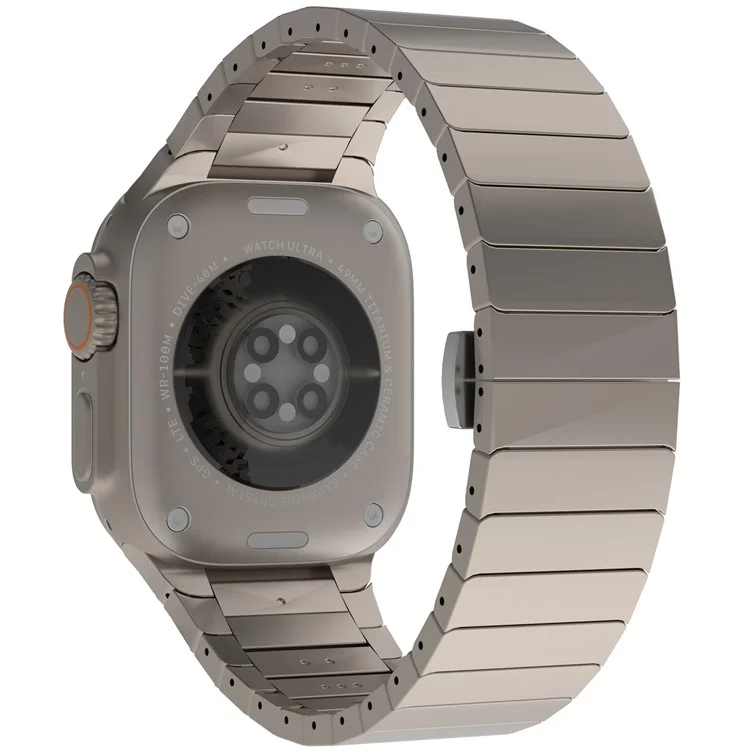Para Apple Watch 10 46mm / Ultra 2 / Ultra 49mm / 9 8 7 45mm / SE (2023) SE (2022) SE 6 5 4 44mm / 3 2 1 42mm Substituição 1-Bead Alloy Watch Band - Titânio