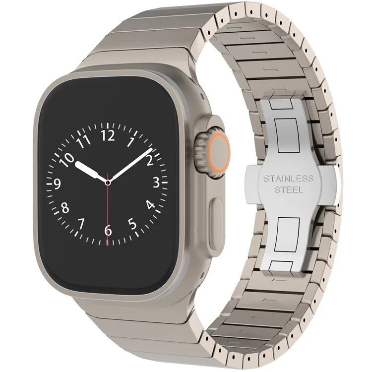 Para Apple Watch 10 46mm / Ultra 2 / Ultra 49mm / 9 8 7 45mm / SE (2023) SE (2022) SE 6 5 4 44mm / 3 2 1 42mm Substituição 1-Bead Alloy Watch Band - Titânio