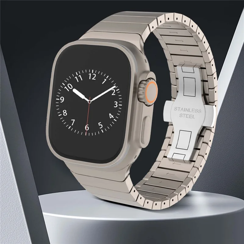 Para Apple Watch 10 46mm / Ultra 2 / Ultra 49mm / 9 8 7 45mm / SE (2023) SE (2022) SE 6 5 4 44mm / 3 2 1 42mm Substituição 1-Bead Alloy Watch Band - Titânio