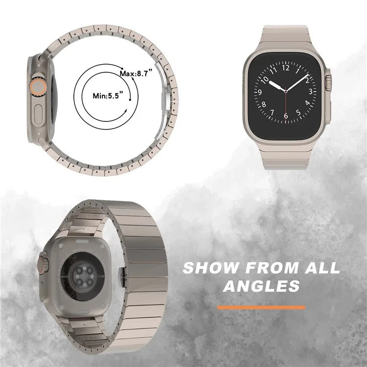 Para Apple Watch 10 46mm / Ultra 2 / Ultra 49mm / 9 8 7 45mm / SE (2023) SE (2022) SE 6 5 4 44mm / 3 2 1 42mm Substituição 1-Bead Alloy Watch Band - Titânio