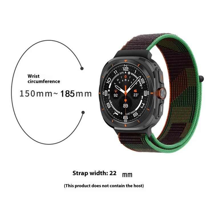 Para Galaxy Watch Ultra 47mm Nylon Replacement Watch Band Magic Tape Loop Strap - Estilo A