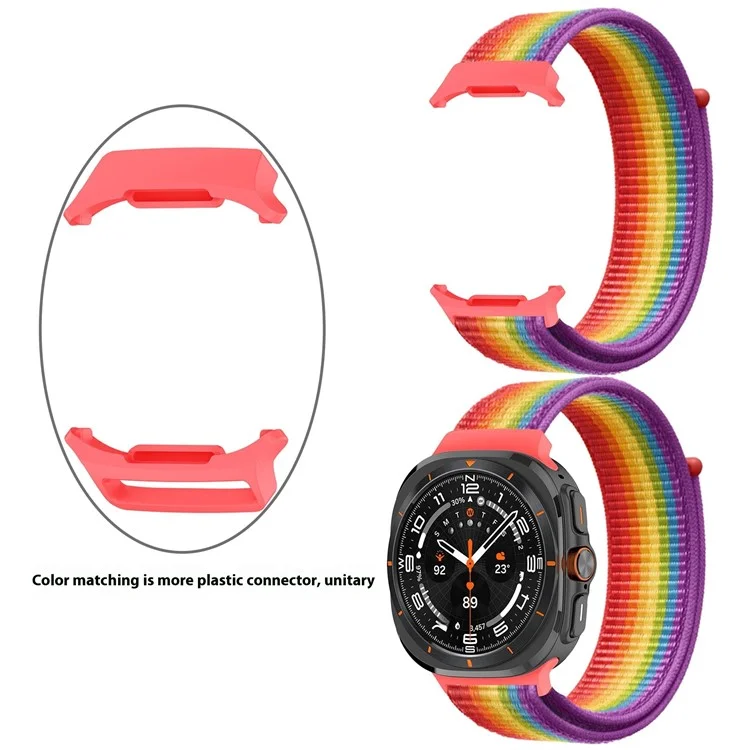 Para Galaxy Watch Ultra 47mm Nylon Replacement Watch Band Magic Tape Loop Strap - Estilo A