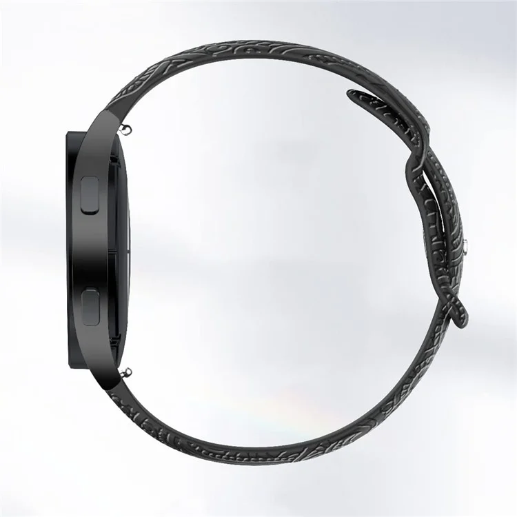 Carven Pattern Silicone Wrist Strap Universal Smart Bracelet Band 20mm - Black