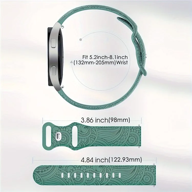 Carven Pattern Silicone Wrist Strap Universal Smart Bracelet Band 20mm - Black