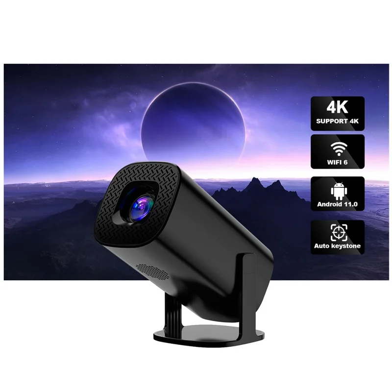 Mini Proyector P30 Android 11 WiFi 6 4K 1080P Bluetooth 5.0 Cine en Casa - Negro / Enchufe Europeo