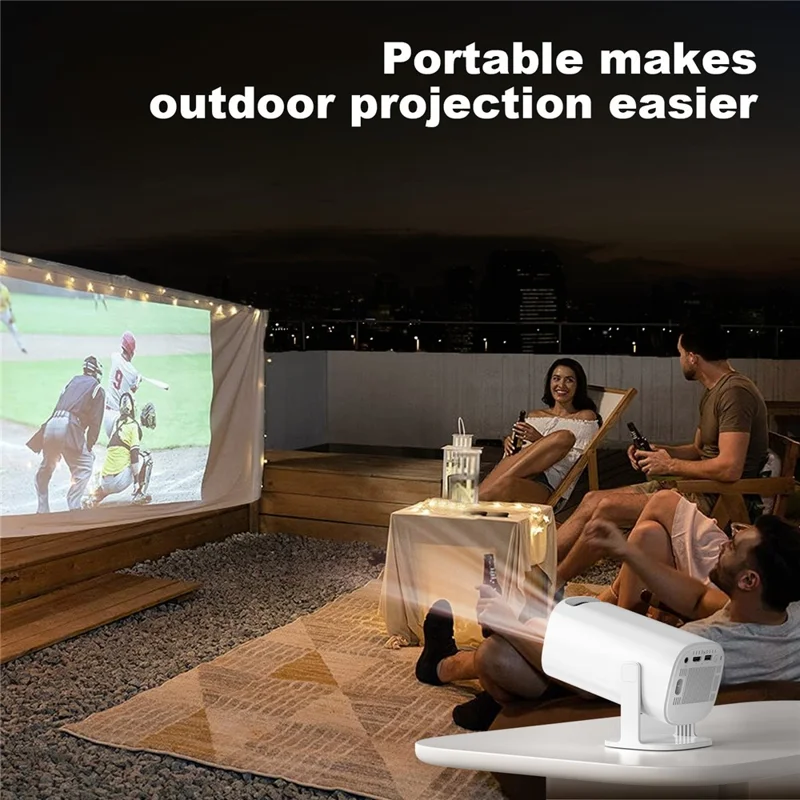 P30 Mini Projector Android 11 WiFi 6 4K 1080P Bluetooth-compatible 5.0 Home Cinema Projector - White / US Plug