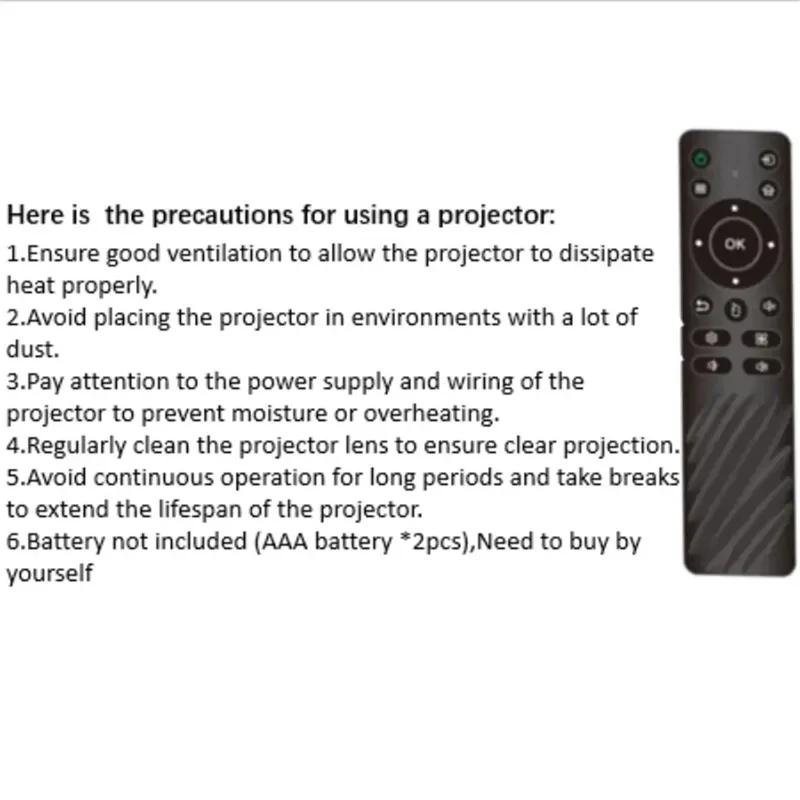 P30 Mini Projector Android 11 WiFi 6 4K 1080P Bluetooth-compatible 5.0 Home Cinema Projector - White / US Plug