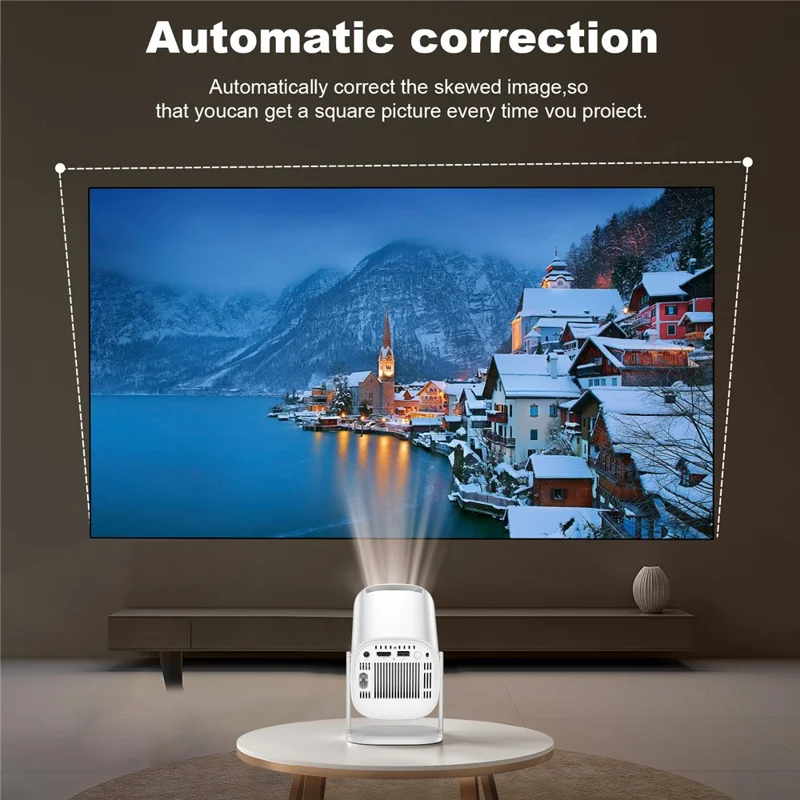 P30 Mini Projector Android 11 WiFi 6 4K 1080P Bluetooth-compatible 5.0 Home Cinema Projector - White / US Plug