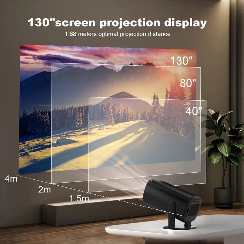 P30 Mini Projector Android 11 WiFi 6 4K 1080P Bluetooth-Compatible Home Cinema Projector - Black / UK Plug