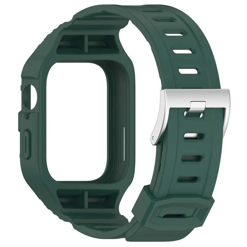 For Huawei Watch Fit 3 Silicone Band Wrist Strap with Watch Case - Midnight Green