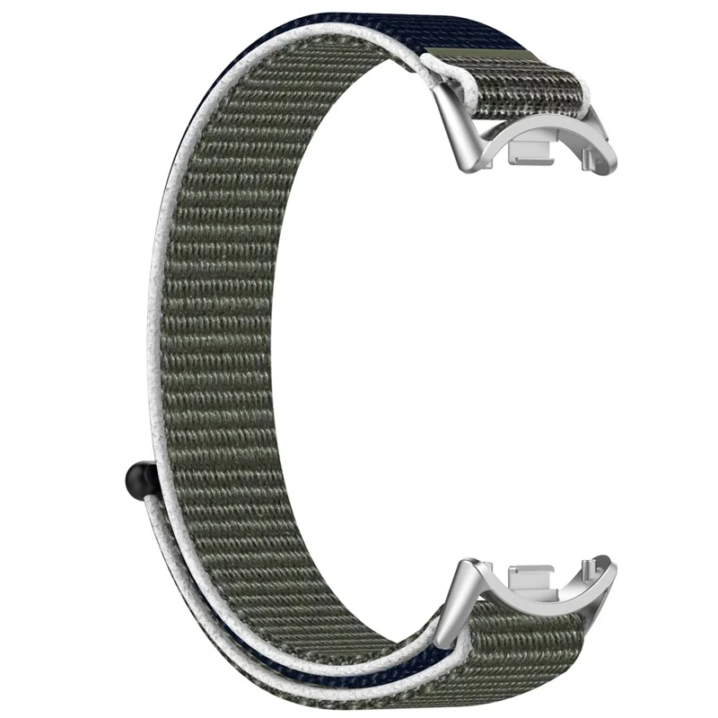 For Xiaomi Smart Band 9 NFC / 9 / 8 NFC / 8 Nylon Wrist Strap Bracelet Band with Magic Tape - Grey / Dark Blue