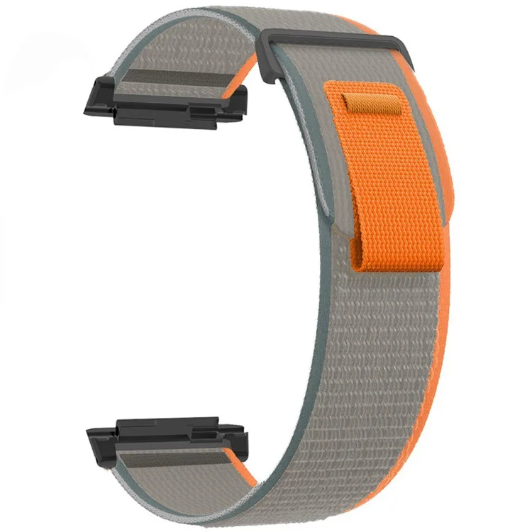 Para Xiaomi Watch H1 Nylon Watch Band Adjustable Loop Fastener Strap - Orange+Grey