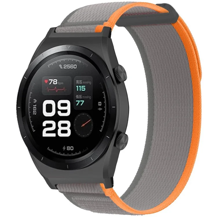 Para Xiaomi Watch H1 Nylon Watch Band Adjustable Loop Fastener Strap - Orange+Grey
