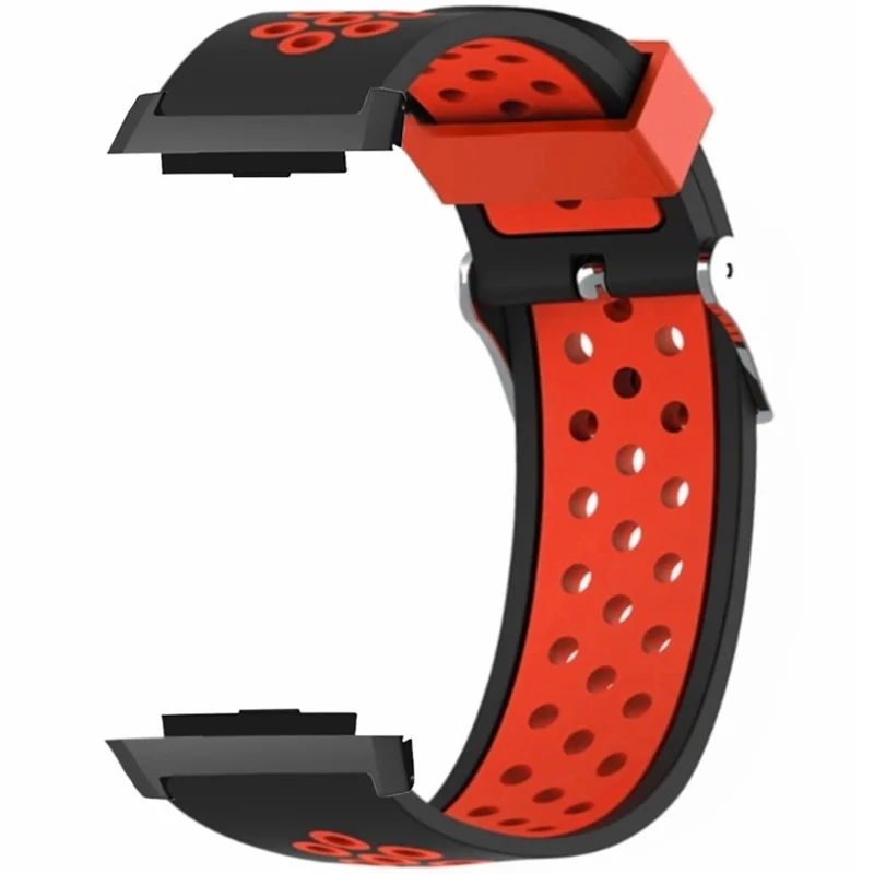 For Xiaomi Watch H1 Soft Silicone Adjustable Watch Strap Breathable Watchband - Black+Red