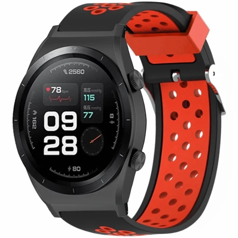 For Xiaomi Watch H1 Soft Silicone Adjustable Watch Strap Breathable Watchband - Black+Red