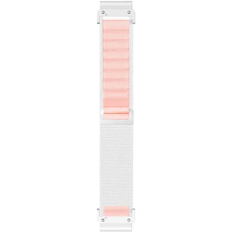 Per Garmin Fenix 7 / 7 Pro / 5 Watch Band 22mm Quick Release C Buckle Nylon Watch Strap - Bianco+Rosa