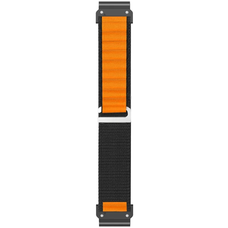 For Garmin Fenix 7 / 7 Pro / 5 Watch Band 22mm Quick Release C Buckle Nylon Watch Strap - Black+Orange
