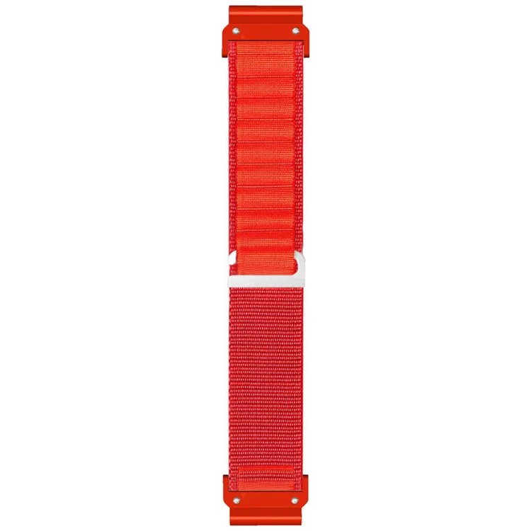 For Garmin Fenix 7 / 7 Pro / 5 Watch Band 22mm Quick Release C Buckle Nylon Watch Strap - Red