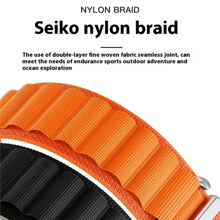 For Garmin Fenix 7X Pro / 7X Watch Band 26mm Quick Release C Buckle Nylon Watch Strap - Orange