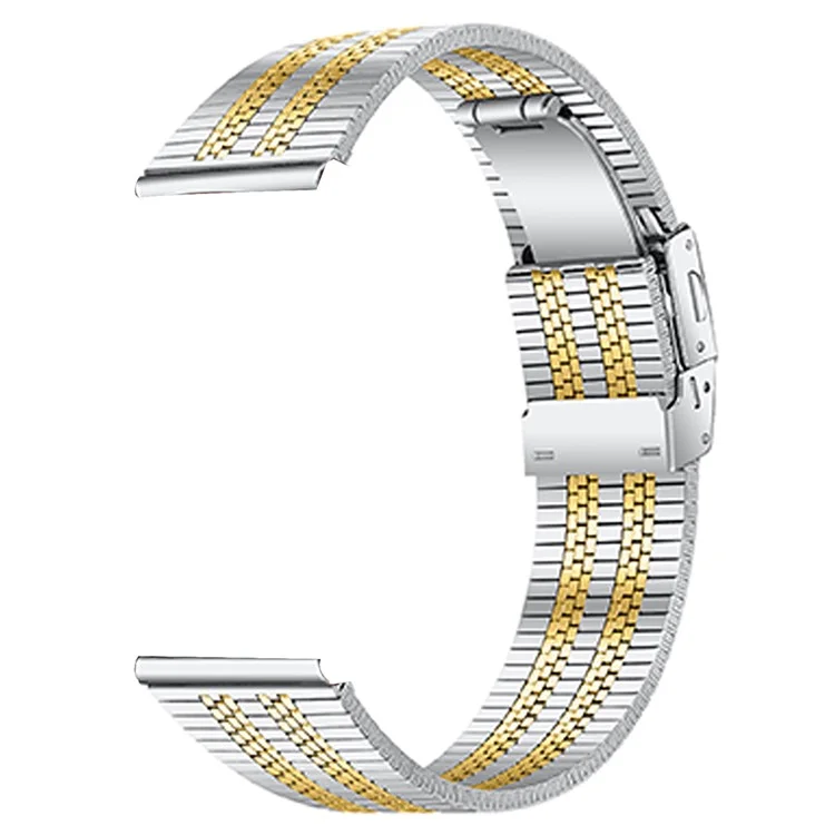 Für Fossil Gen 5 Carlyle HR Armband Fünf-Perlen 316L Edelstahl Armband - Silber Gold