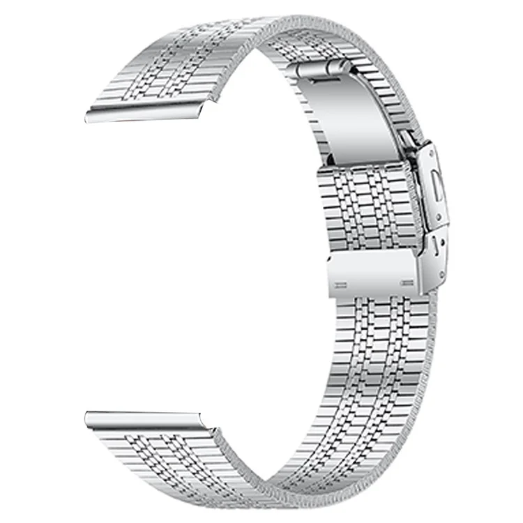 For Fossil Gen 5 Carlyle HR Watch Band Five-Bead Stainless Steel Replacement Strap - Silver