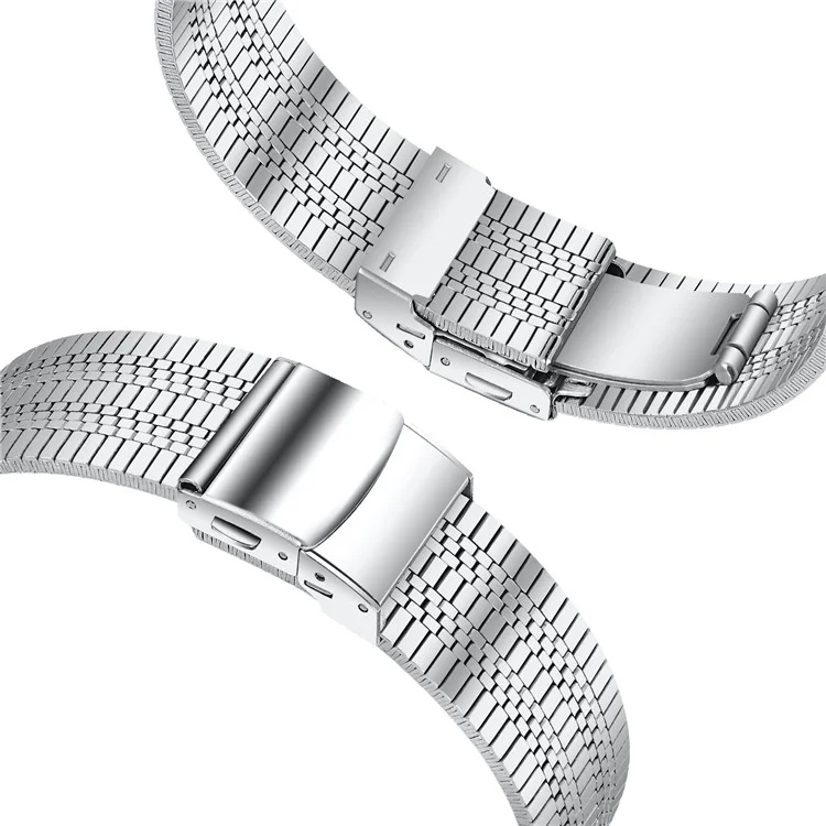 For Fossil Gen 5 Garrett Stainless Steel Watch Band Folding Clasp Buckle Wrist Strap - Silver