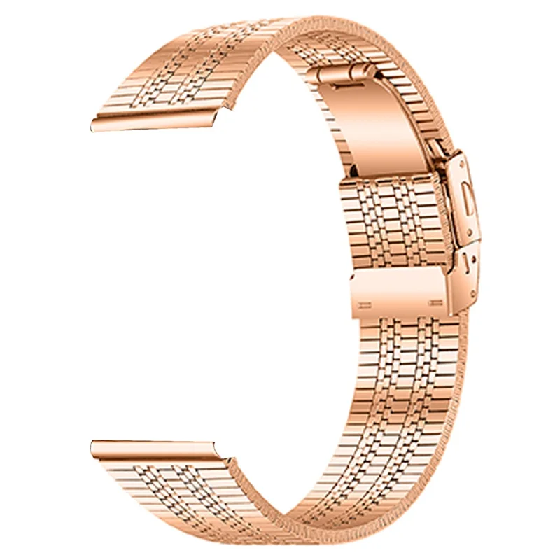 For Haylou Solar LS05 Watch Band Stainless Steel Replacement Strap - Rose Gold