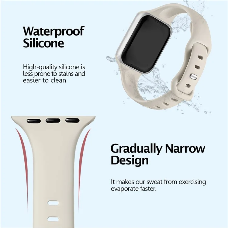 Für Apple Watch Series 10 42mm / 9 8 7 41mm / SE (2023) SE (2022) SE 6 5 4 40mm / 3 2 1 38mm Uhrenarmband Silikonarmband - Schwarz