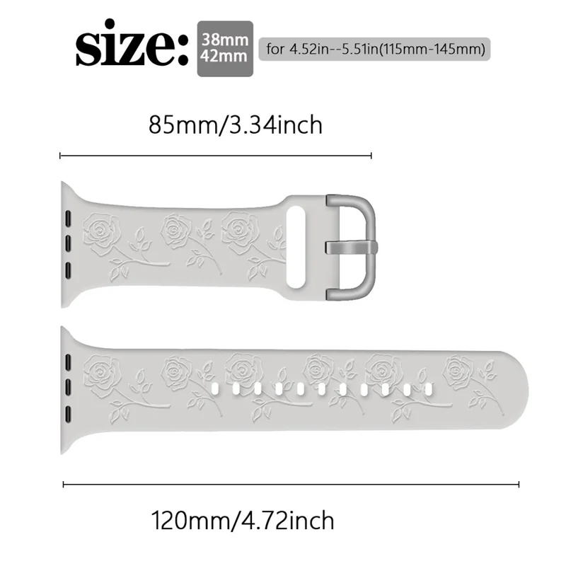 Für Apple Watch 10 46mm / Ultra 2 / Ultra 49mm / 9 8 7 45mm / SE (2023) SE (2022) SE 6 5 4 44mm / 3 2 1 42mm Rose Silikon-Band - Rot